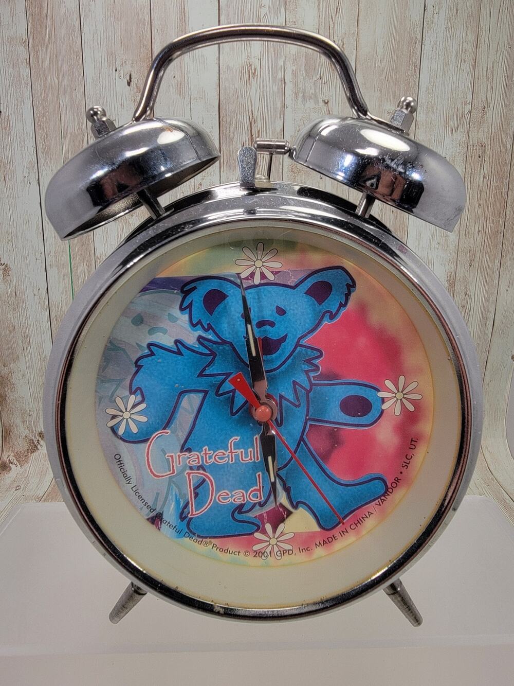 Rare Grateful Dead Dancing Bear Vintage Twin Bell Alarm Clock 2001 READ